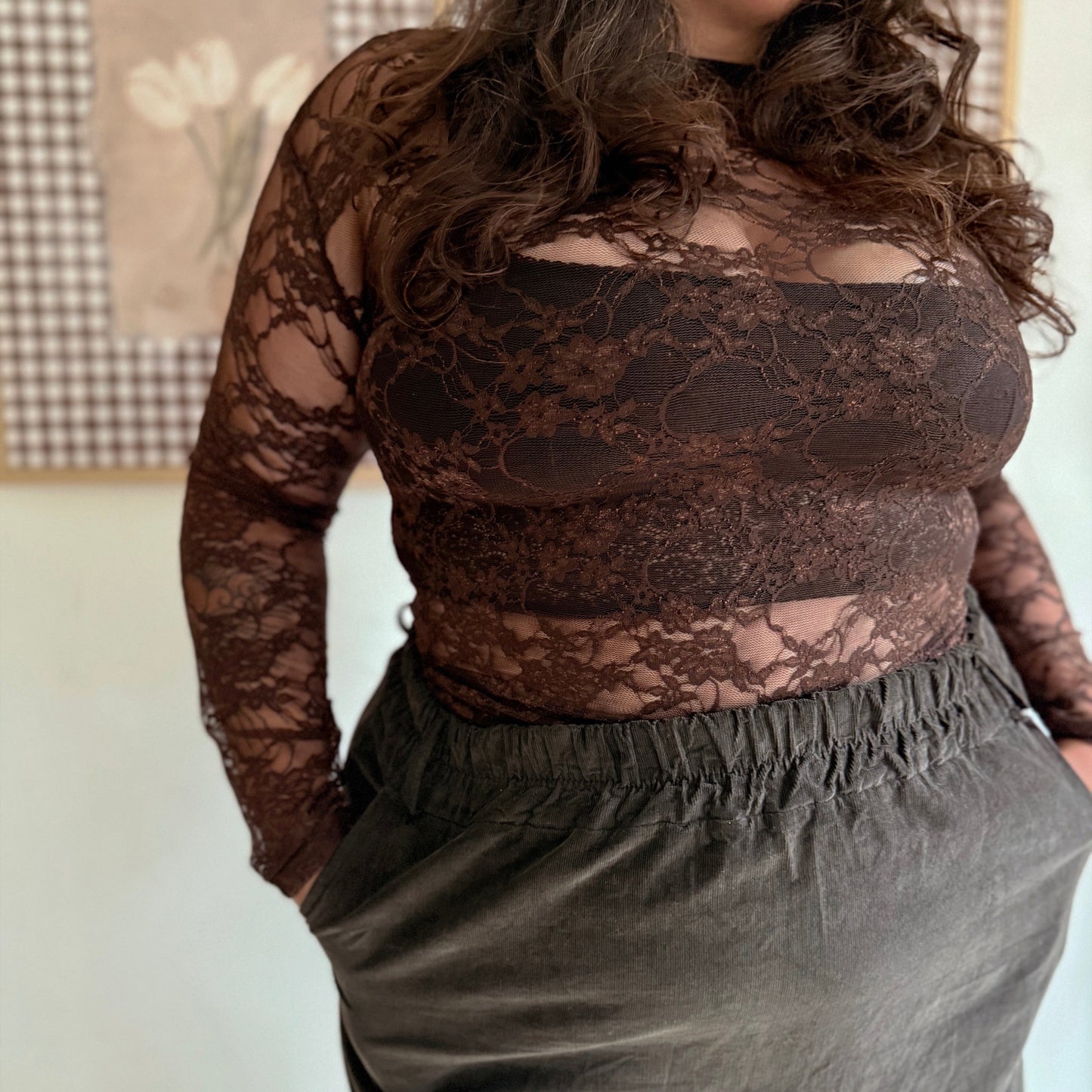 Top dentelle grande taille