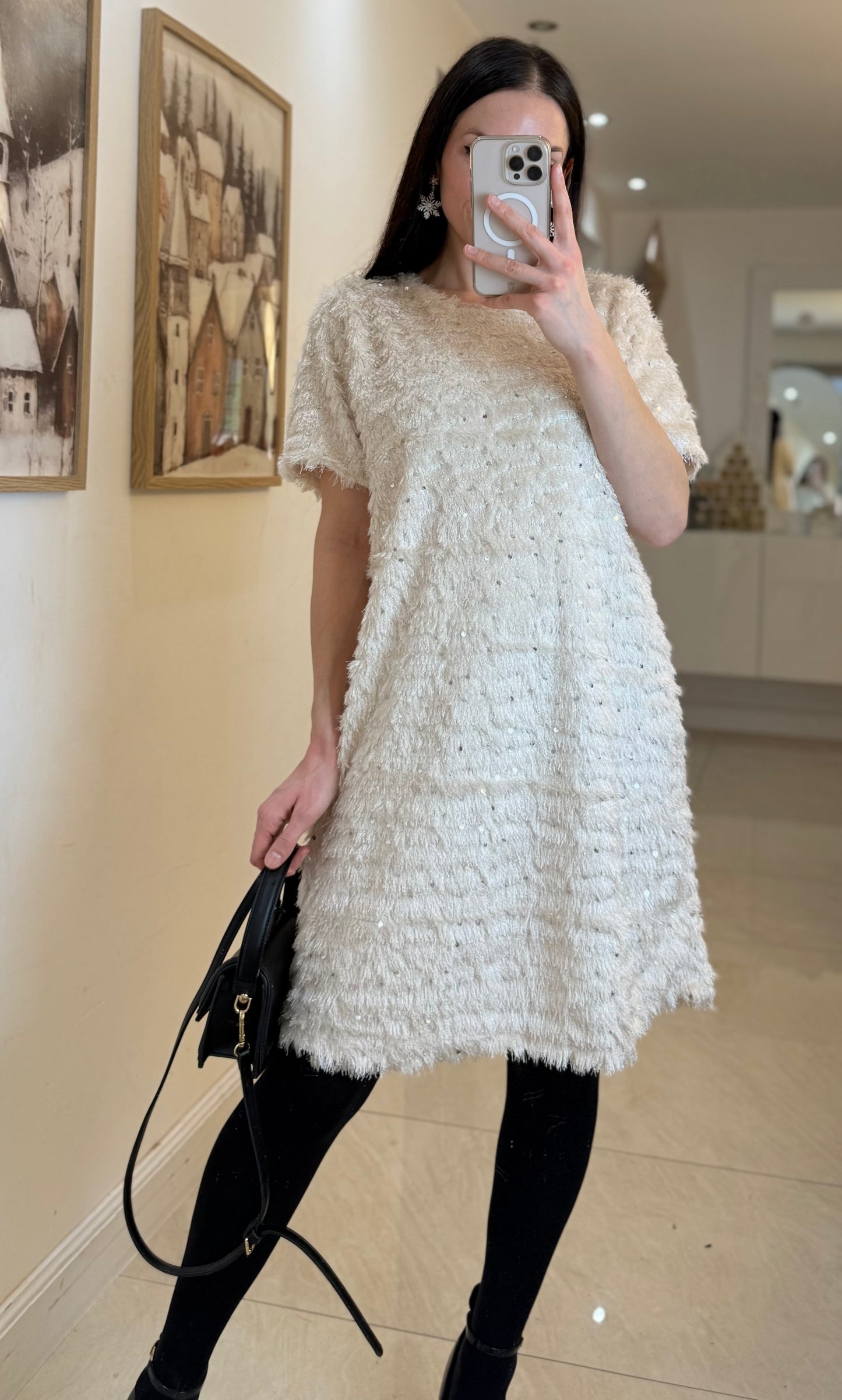Robe fluffy pailletée
