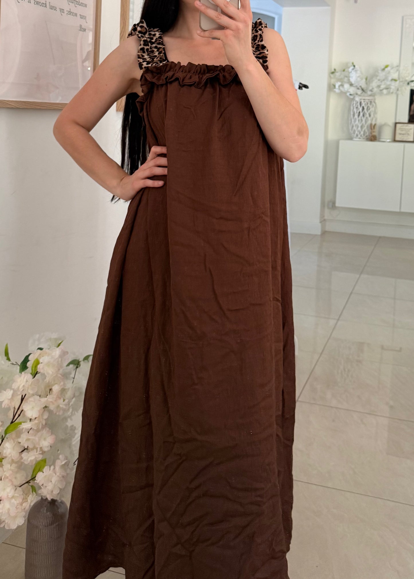 Robe bretelles léopard