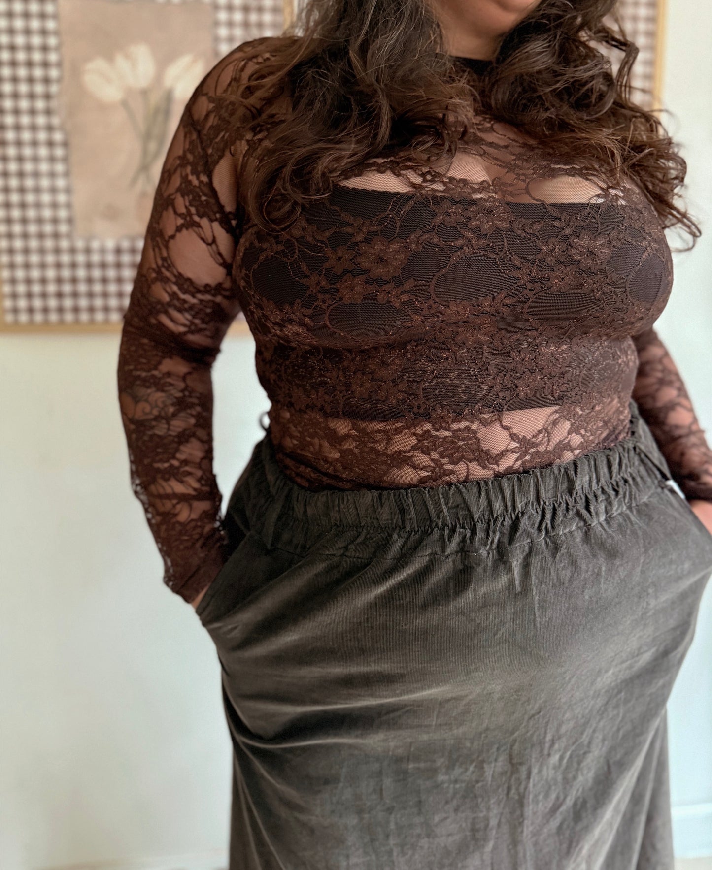 Jupe longue velours T38 à T50