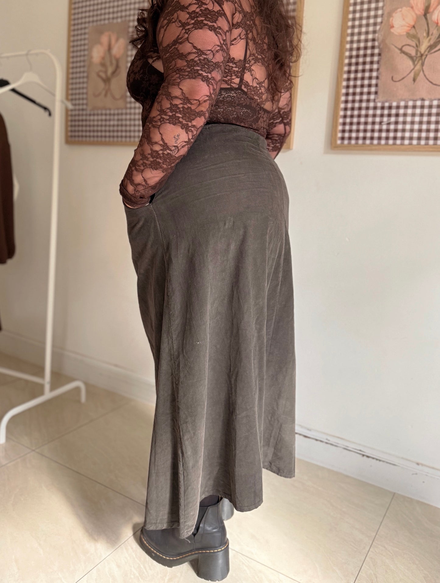 Jupe longue velours T38 à T50