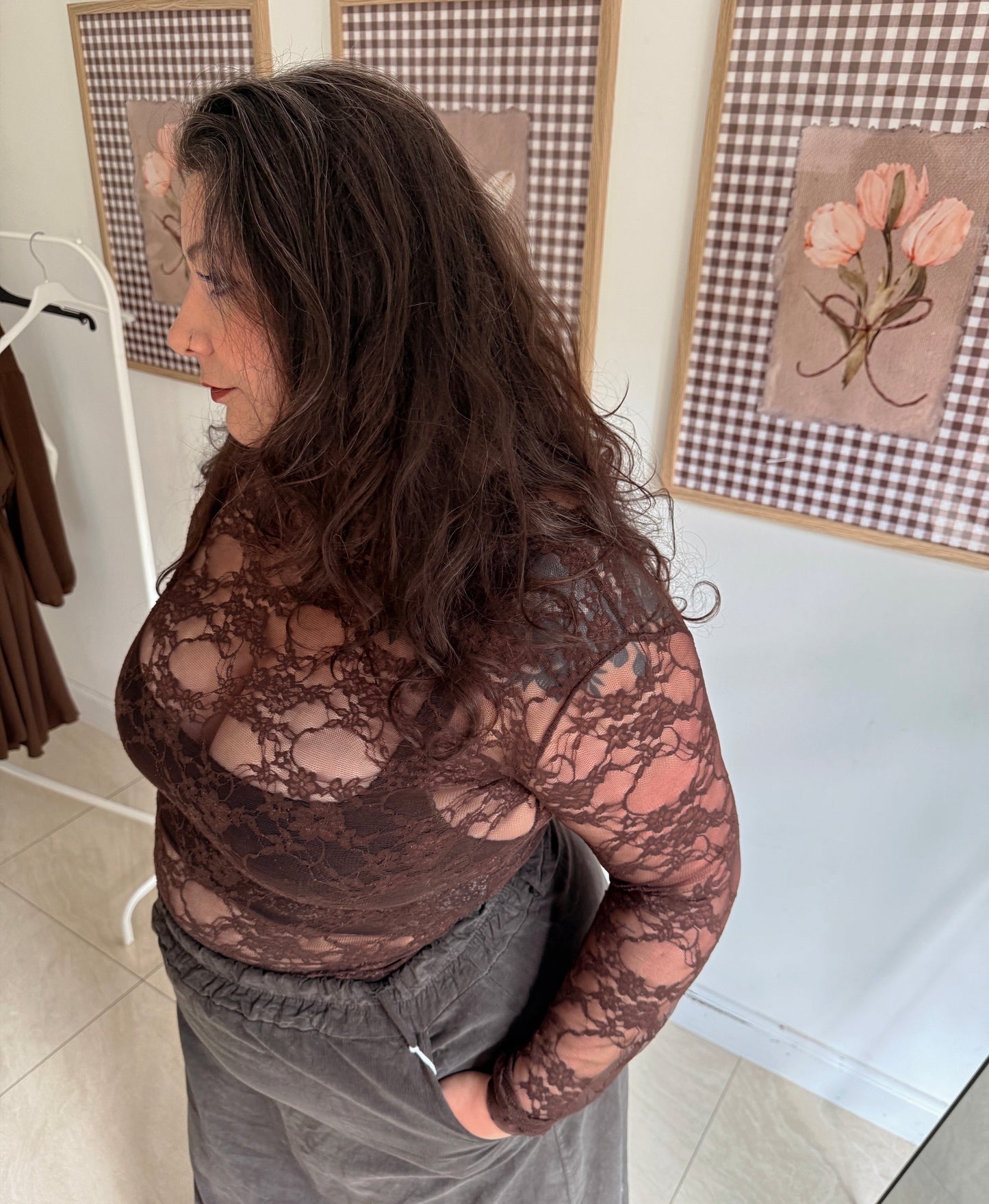 Top dentelle grande taille