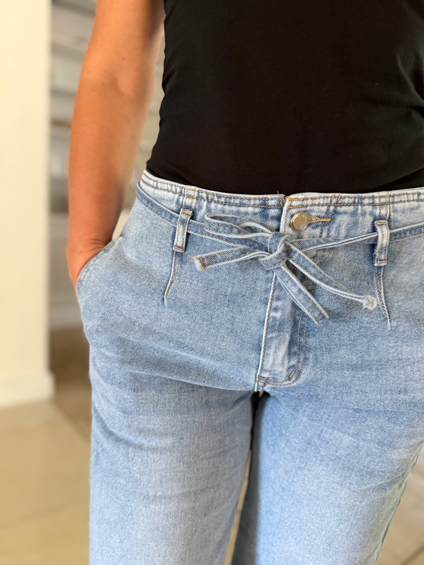 Jean wide leg avec ceinture