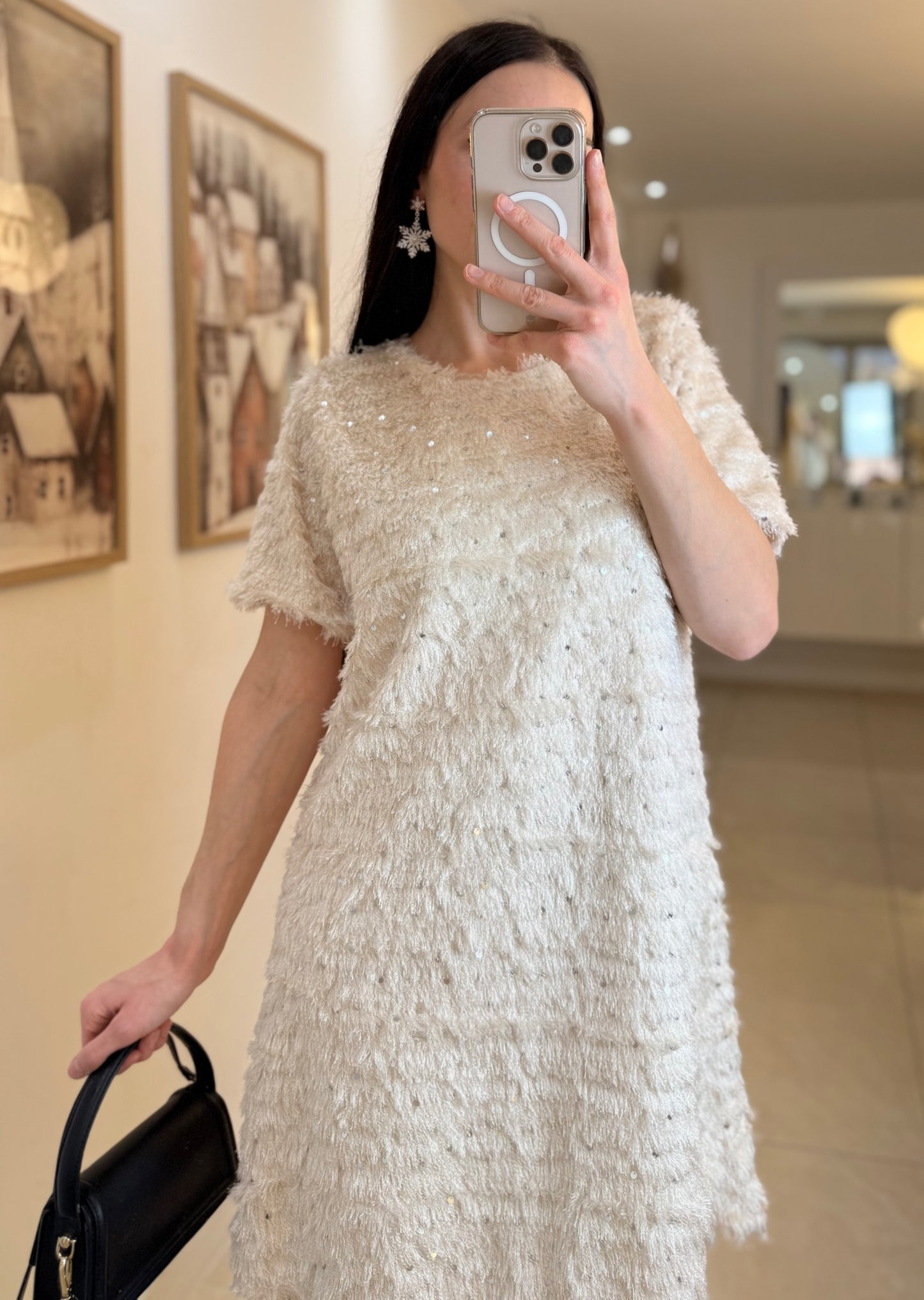Robe fluffy pailletée