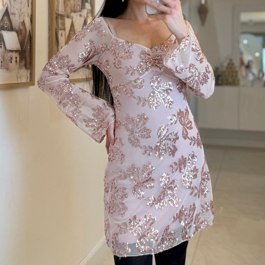 Robe brodée à sequins