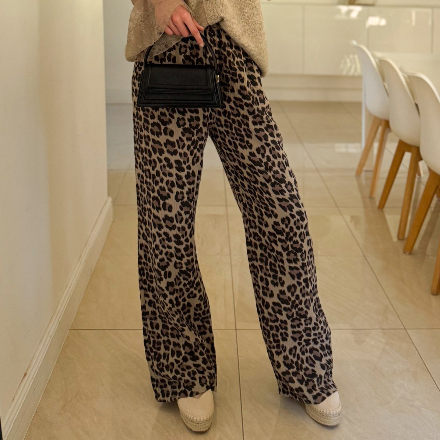 Pantalon Léopard en Coton Gaze