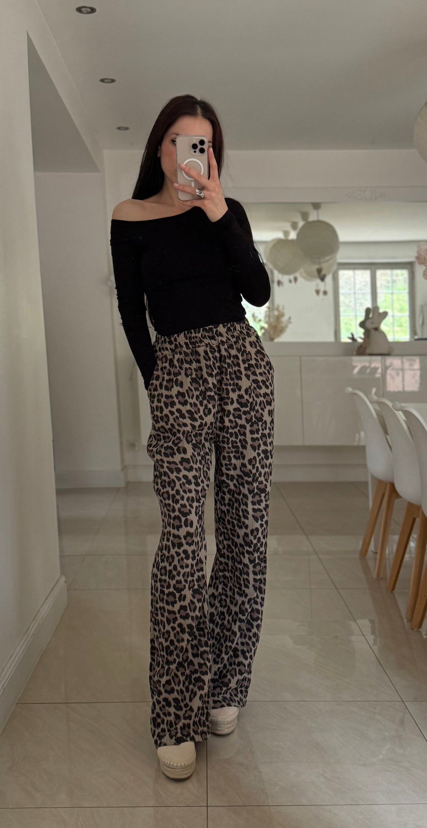 Pantalon Léopard en Coton Gaze