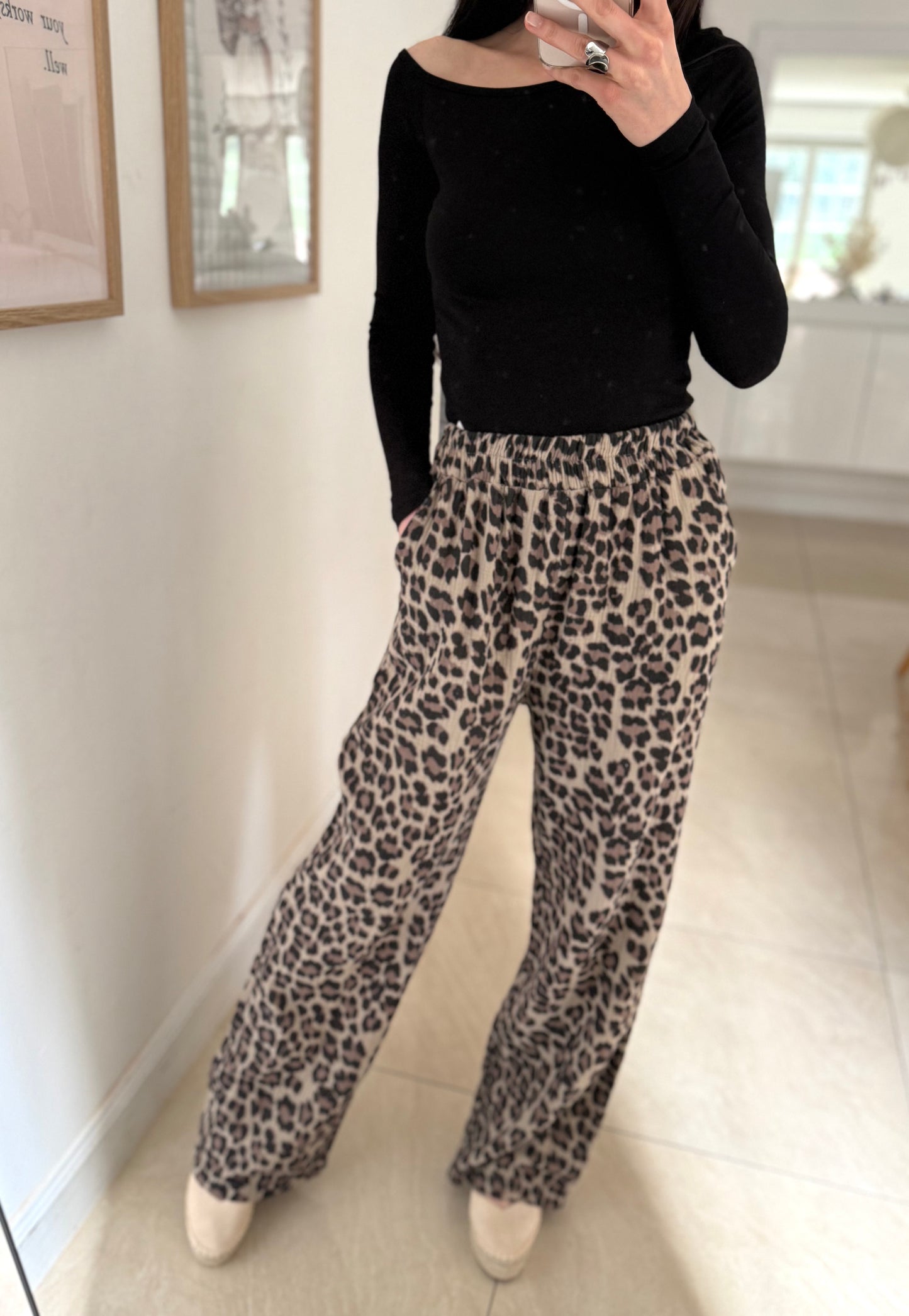 Pantalon Léopard en Coton Gaze