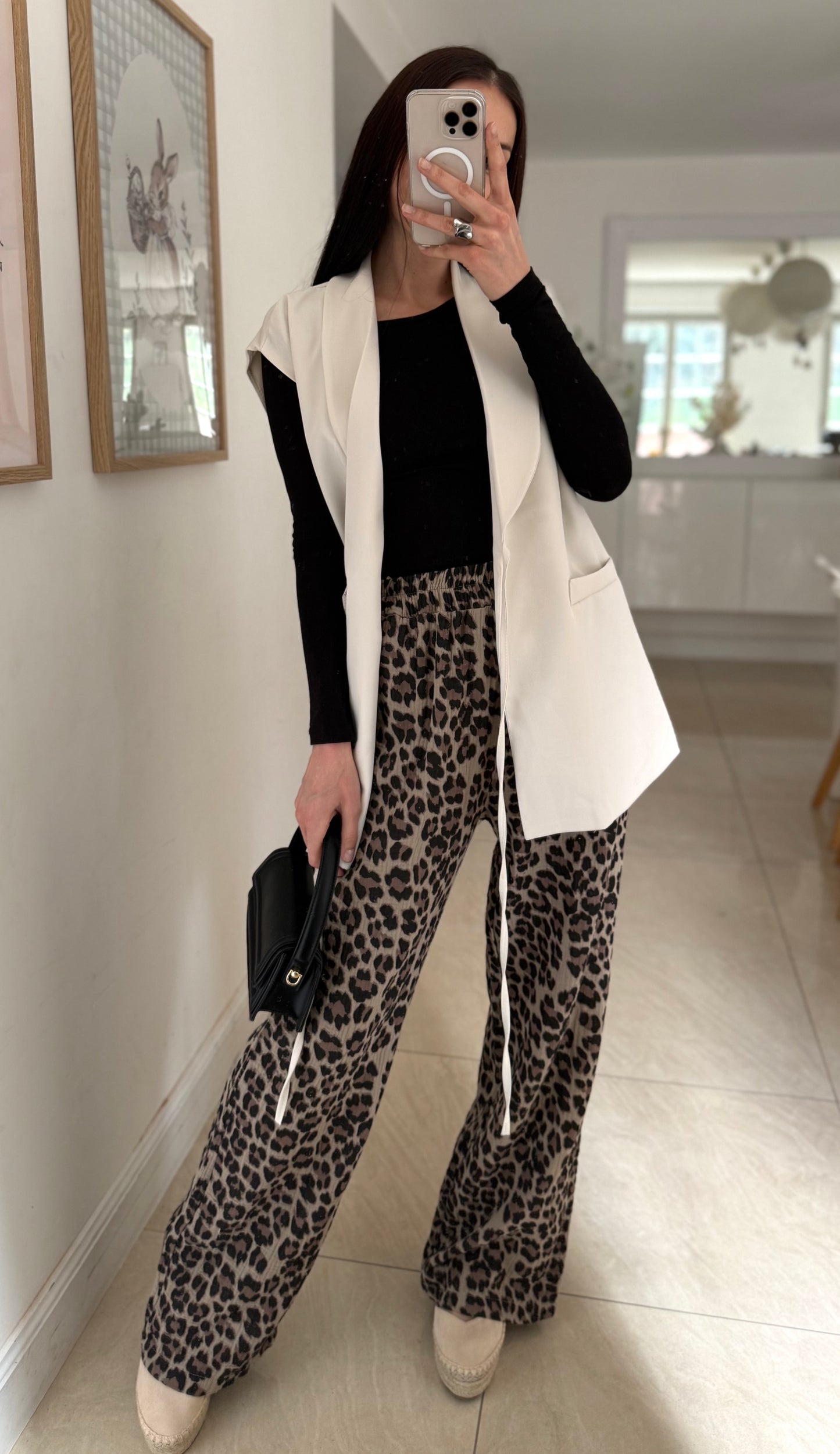 Pantalon Léopard en Coton Gaze