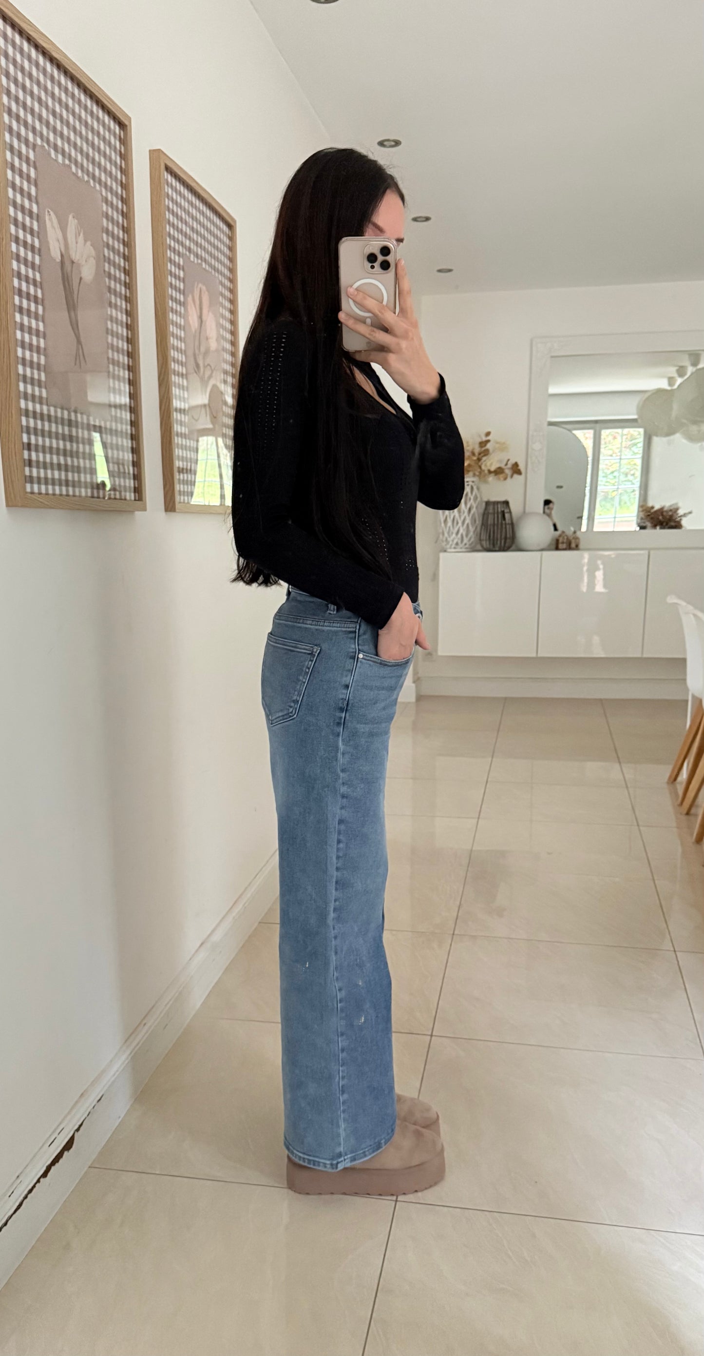 Jean wide leg asymétrique